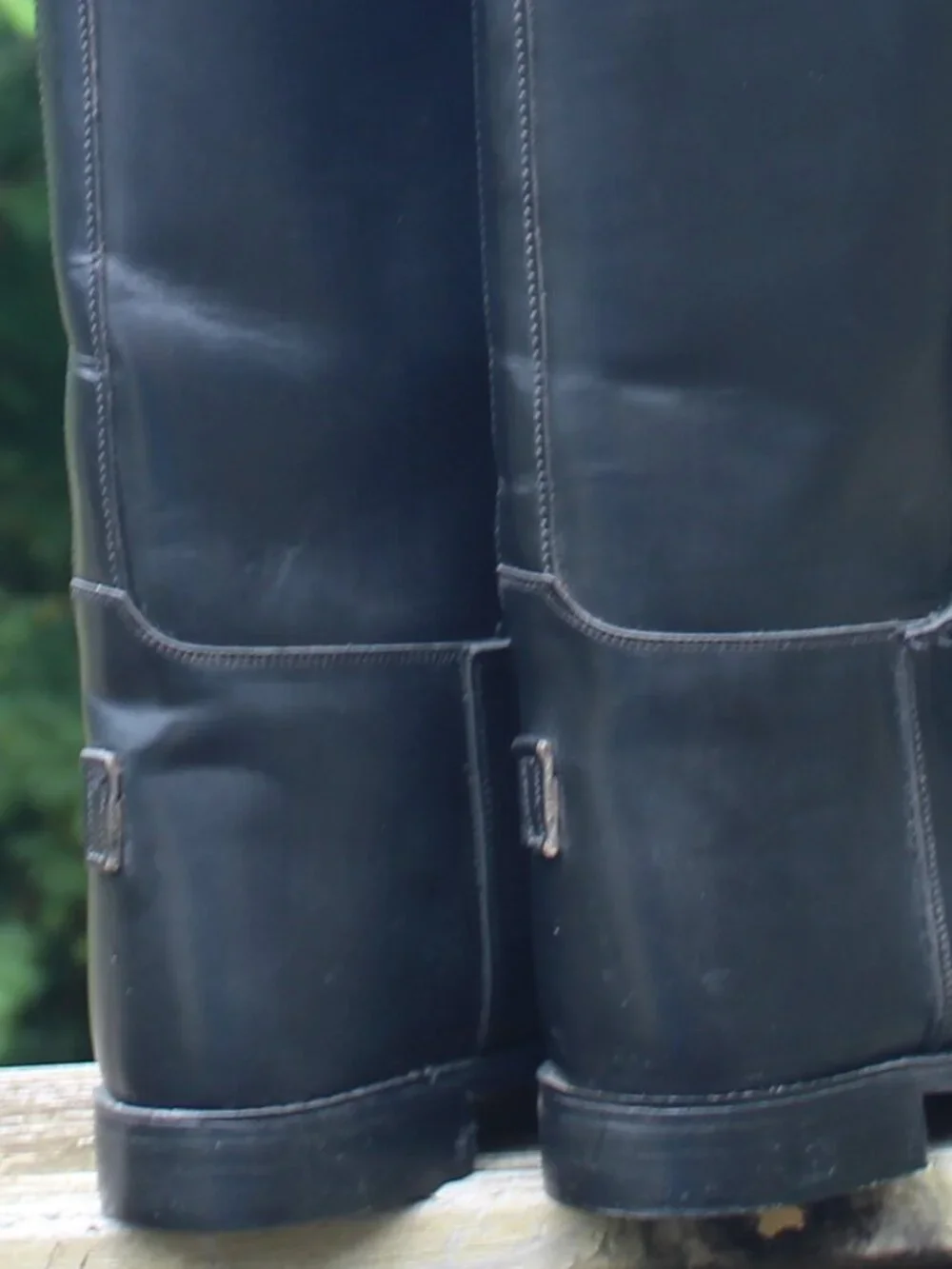 Equestrian Riding Boots Boston-Made Stock DRESS Leather Tall Handtooled1983 7.5C